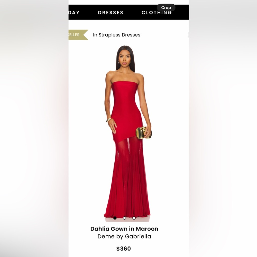Elegant Red Strapless Dress